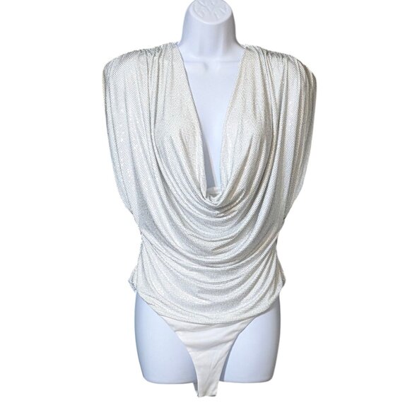 ZARA Jewel Draped Bodysuit | Size M | New Without Tag - Picture 1 of 5